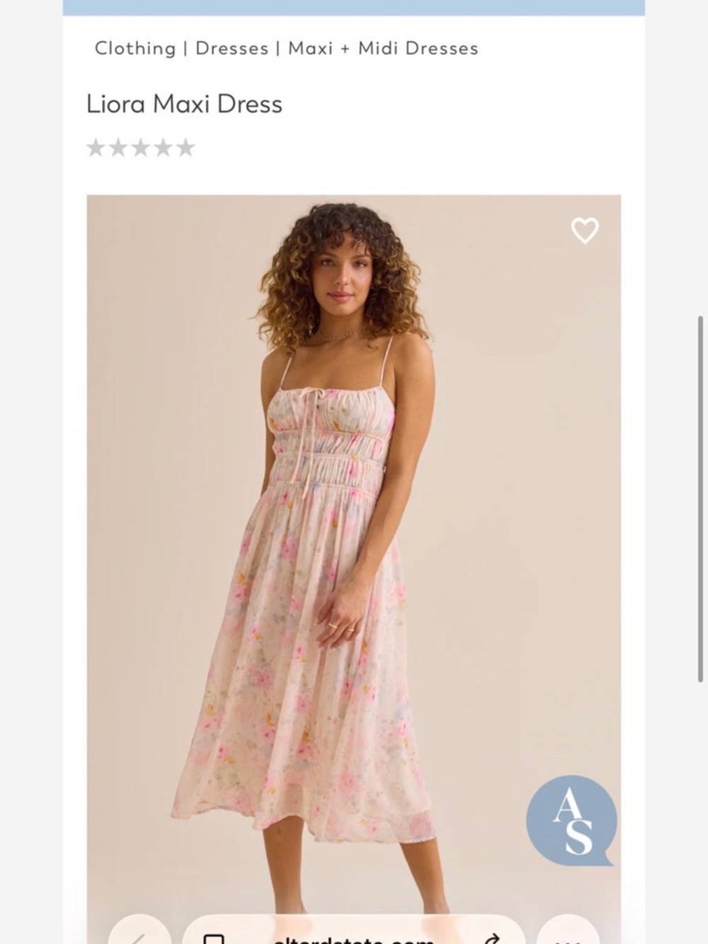 Altar'd State Liora Maxi Dress in Blush Floral